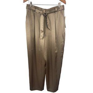 Liz Claiborne Collection VTG 80's pleated high waist gold satin pants Sz 16 NWT